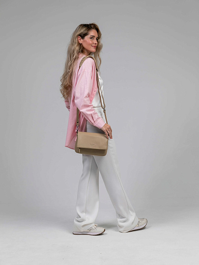 Женская сумка Dr.Koffer из натуральной кожи бежевая