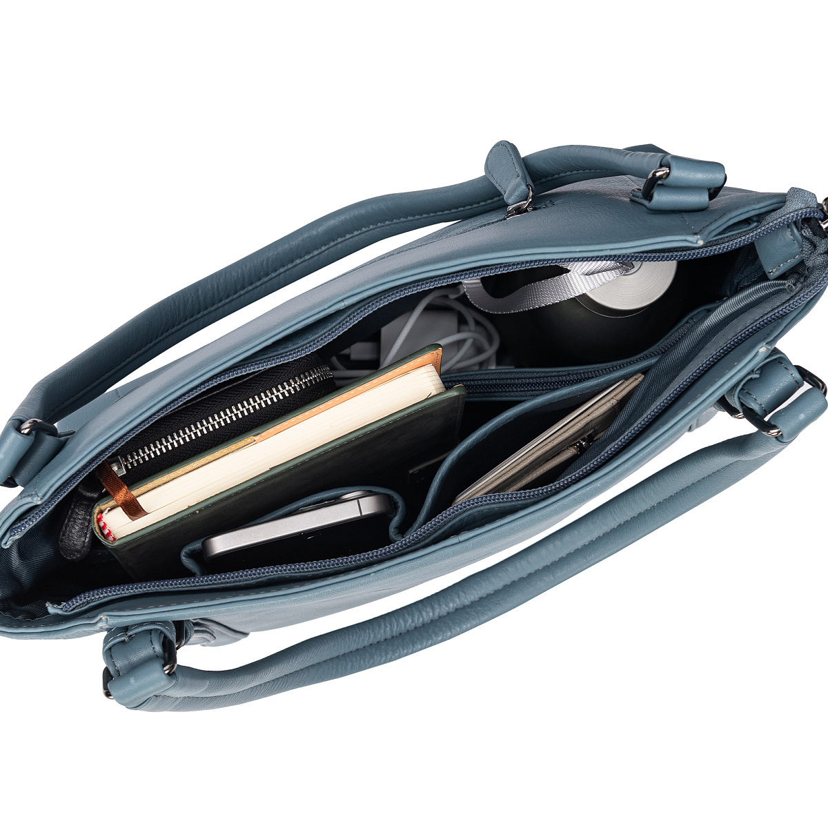 Женская сумка Dr.Koffer из натуральной кожи голубая