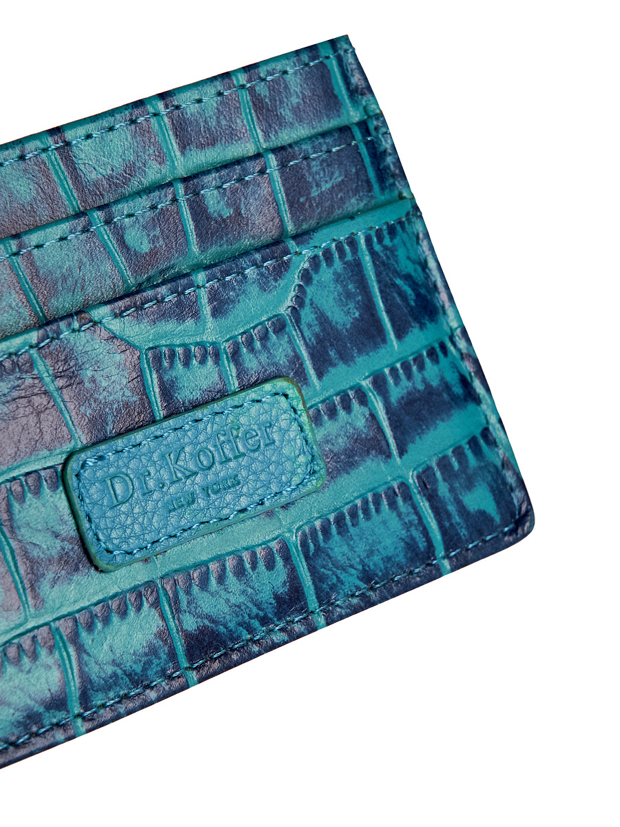 Кредитница Dr.Koffer из натуральной кожи синяя