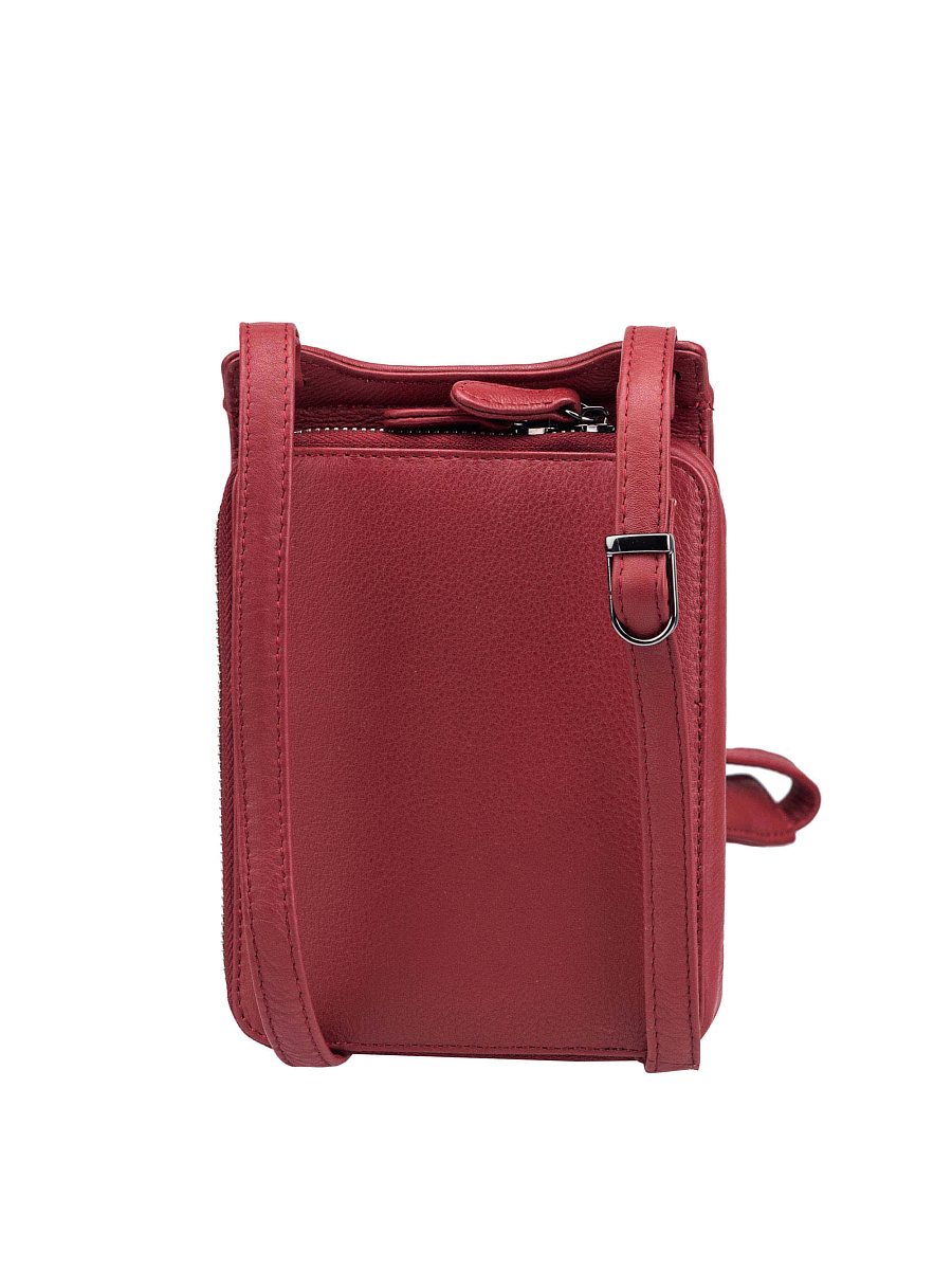 Сумка через плечо Dr.Koffer из натуральной кожи бордовая