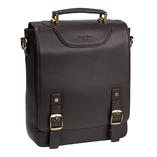 Деловая сумка Dr.Koffer из натуральной кожи темно-коричневая