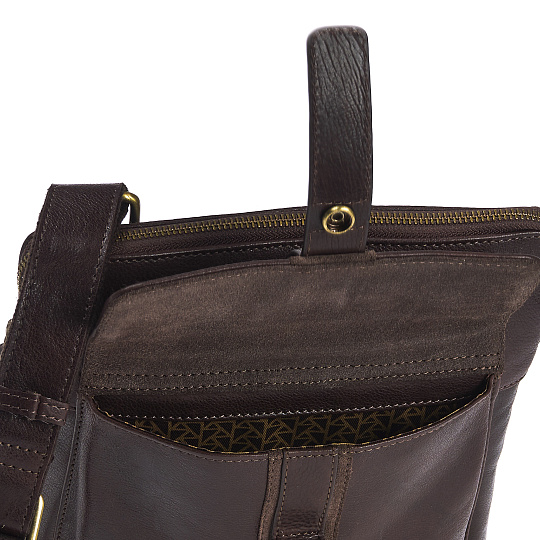 Сумка через плечо Dr.Koffer из натуральной кожи коричневая