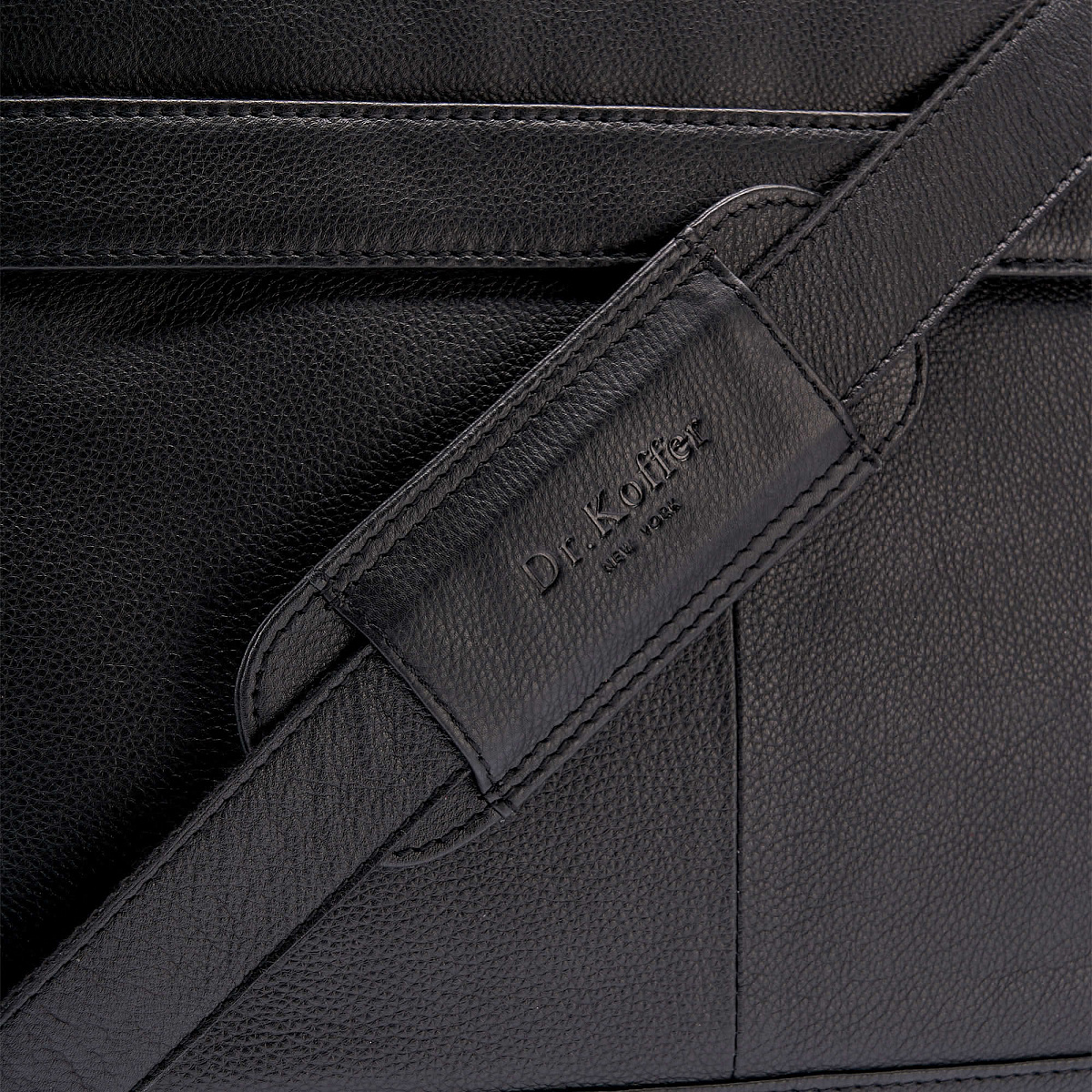 Деловая сумка Dr.Koffer из натуральной кожи черная