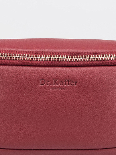Сумка на пояс Dr. Koffer из натуральной кожи бордовая