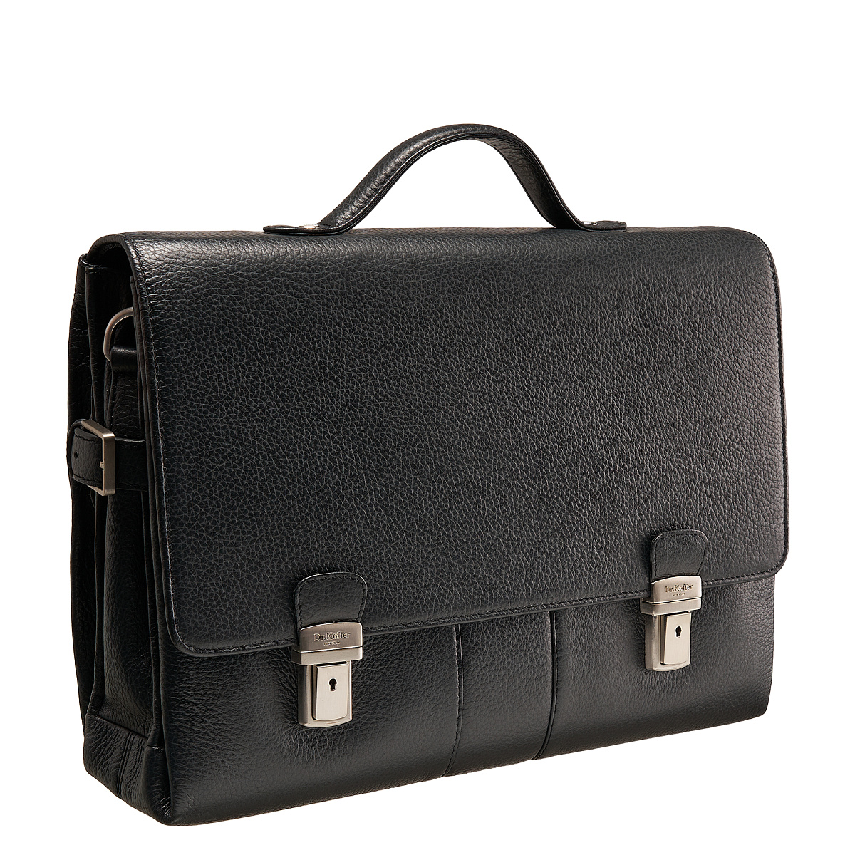 Портфель Dr.Koffer из натуральной кожи черный