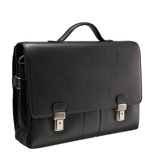 Портфель Dr.Koffer из натуральной кожи черный