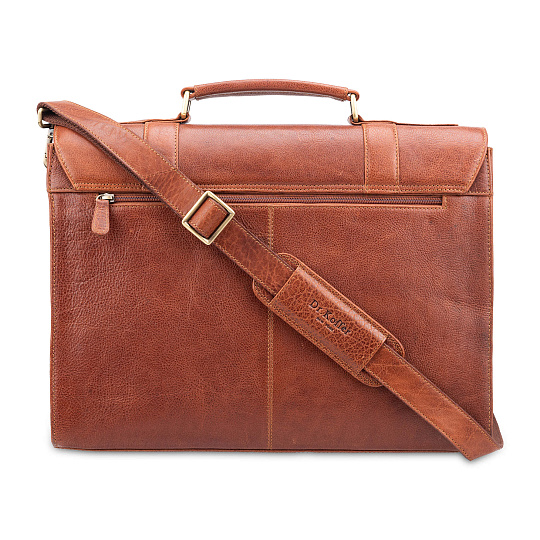 Портфель Dr.Koffer из натуральной кожи светло-коричневый