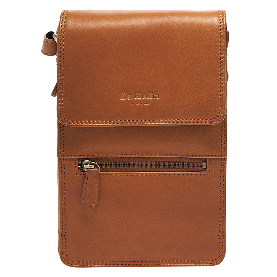 Сумка через плечо Dr.Koffer из натуральной кожи коричневая