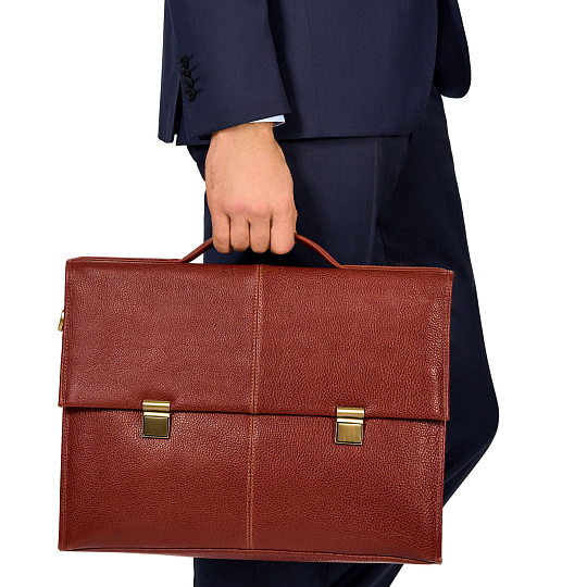 Портфель Dr.Koffer из натуральной кожи светло-коричневый