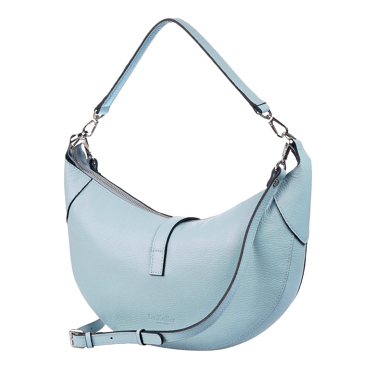 Женская сумка Dr. Koffer из натуральной кожи голубая