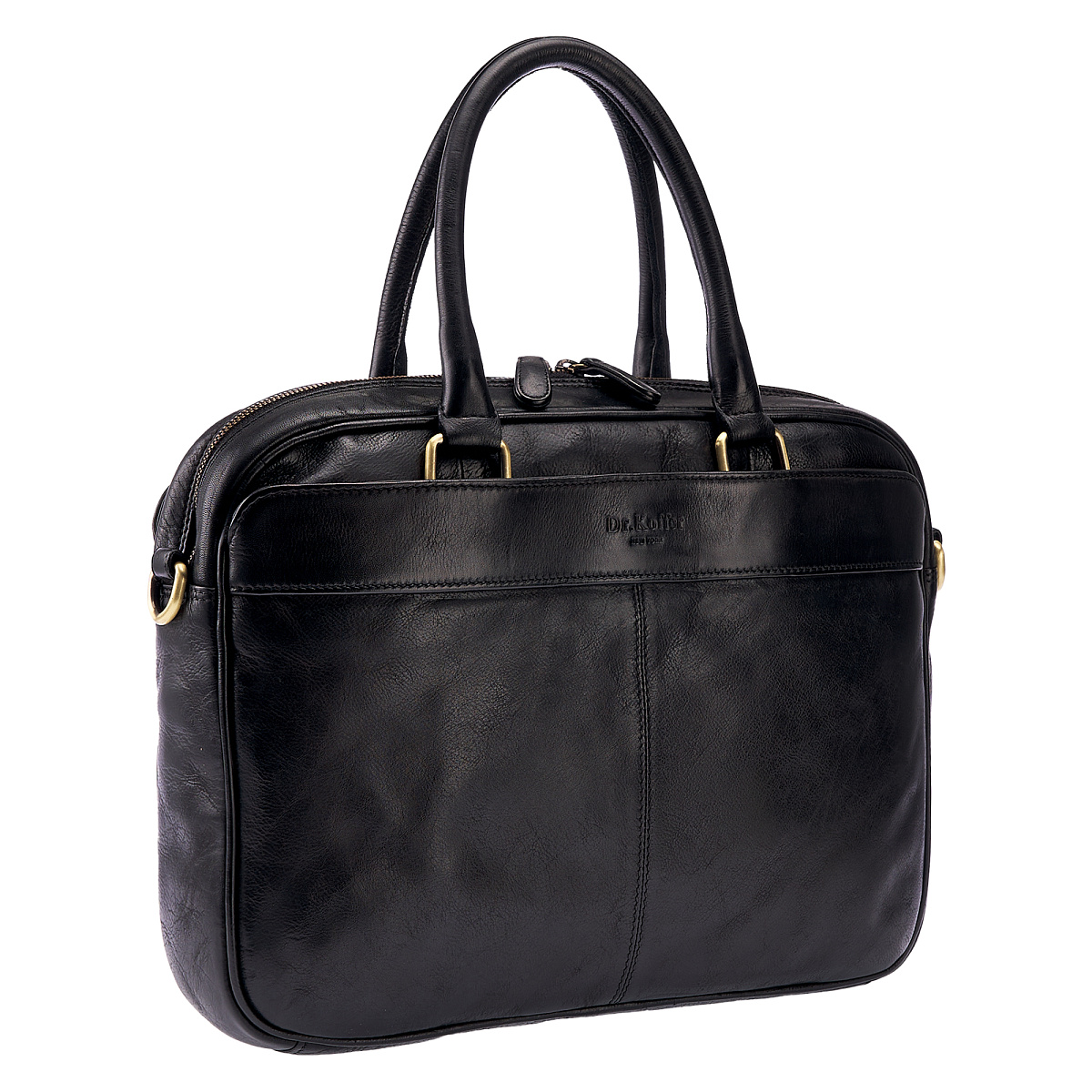 Деловая сумка Dr.Koffer из натуральной кожи черная