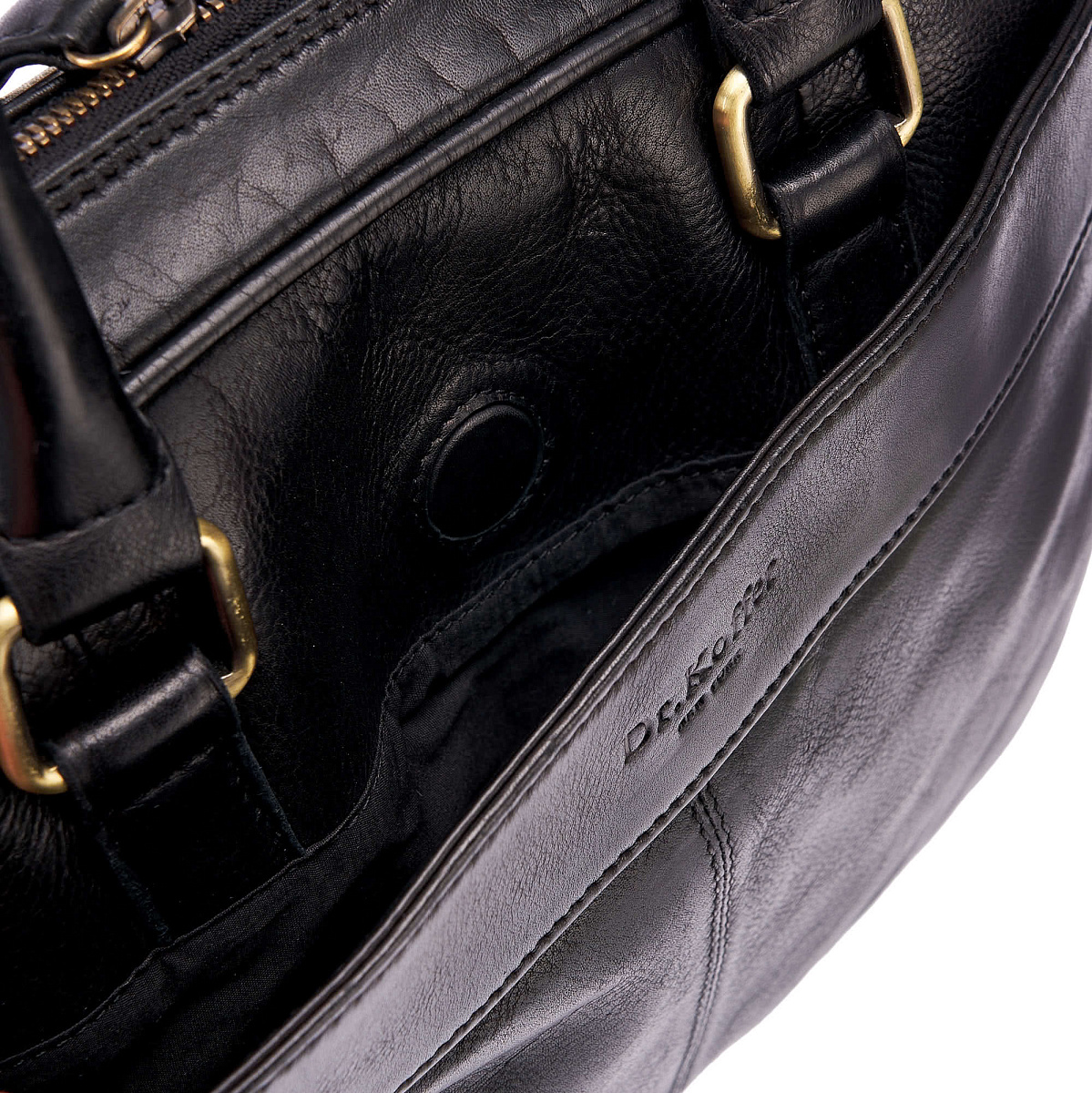 Деловая сумка Dr.Koffer из натуральной кожи черная