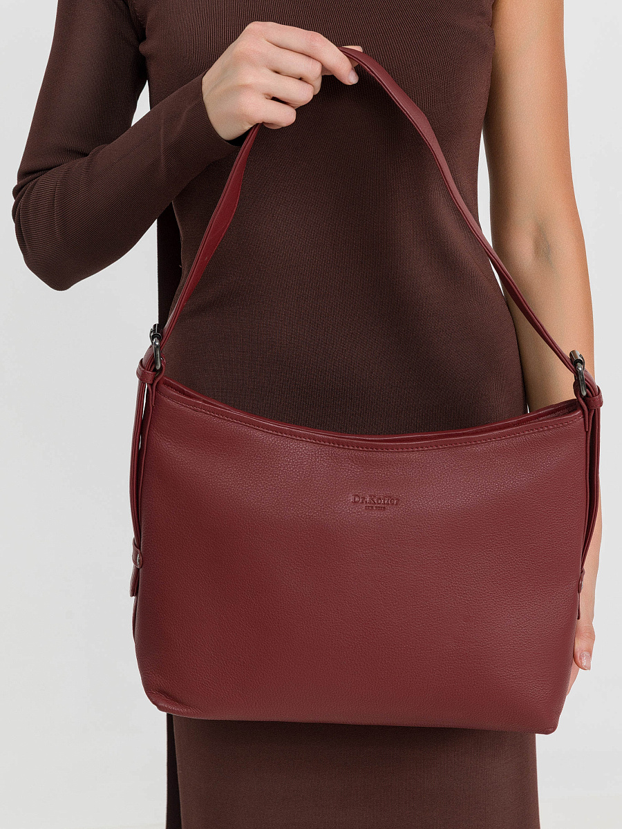 Женская сумка Dr.Koffer из натуральной кожи бордовая