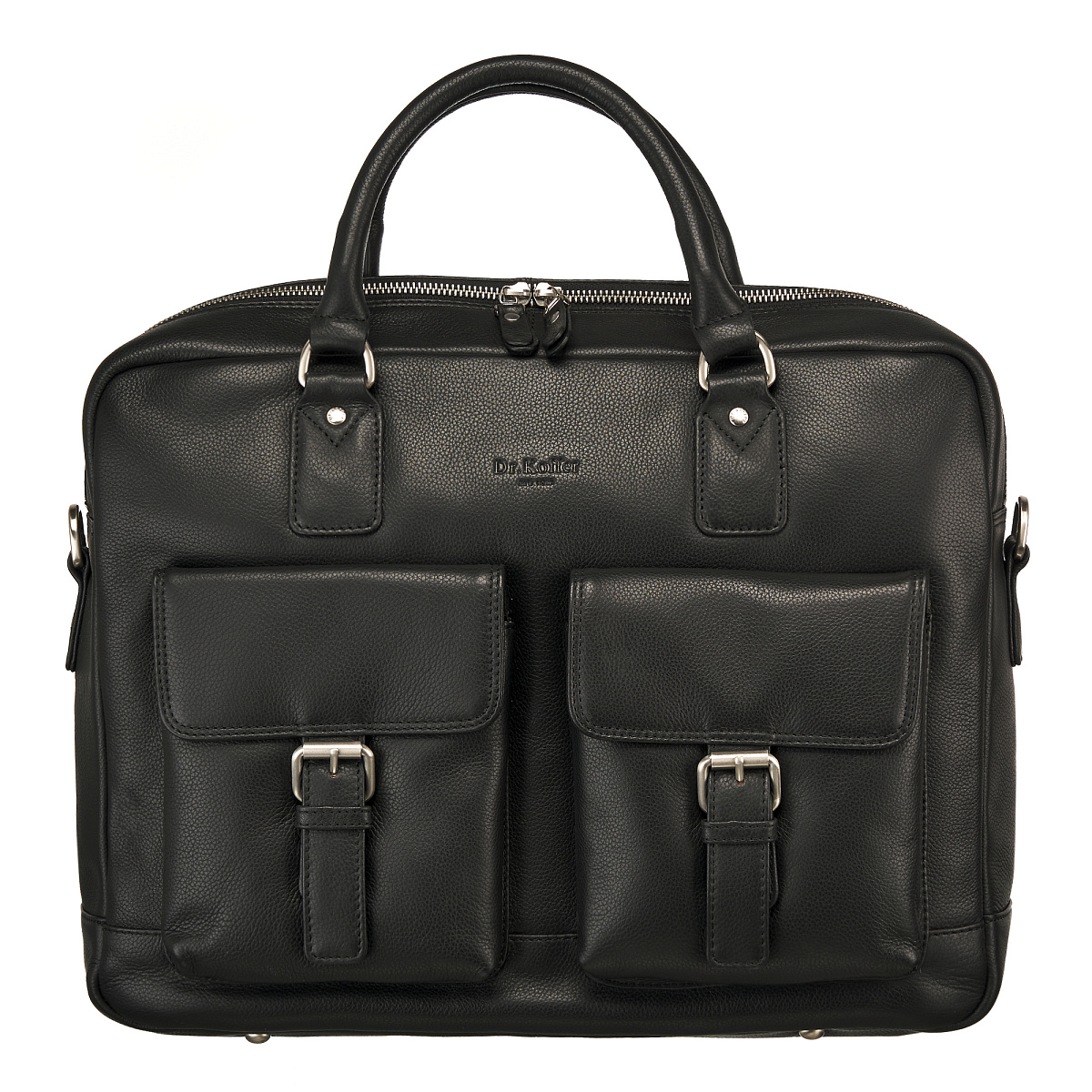 Деловая сумка Dr.Koffer из натуральной кожи черная