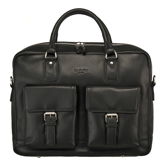 Деловая сумка Dr.Koffer из натуральной кожи черная