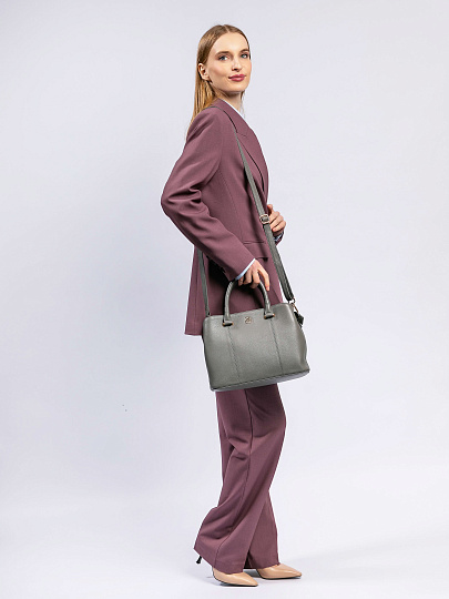 Женская сумка Dr. Koffer из натуральной кожи серая