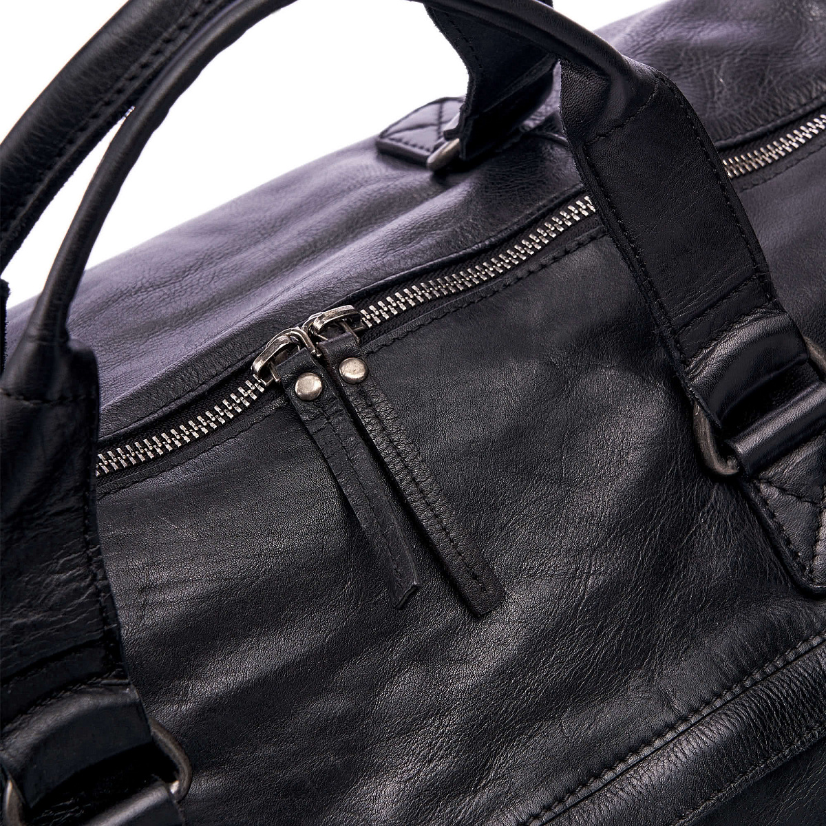 Сумка дорожная Dr.Koffer из натуральной кожи черная