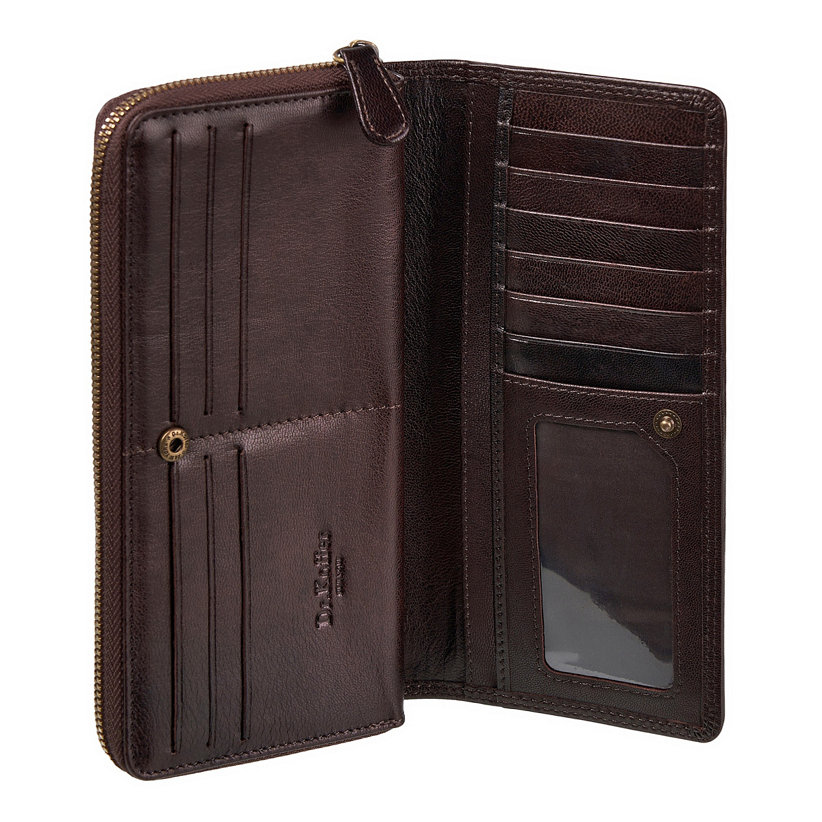 Портмоне Dr.Koffer из натуральной кожи коричневое