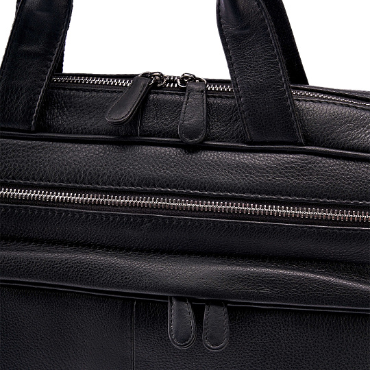 Деловая сумка Dr.Koffer из натуральной кожи черная