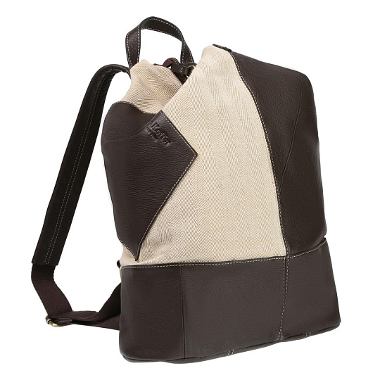 Рюкзак Dr.Koffer из натуральной кожи бежевый