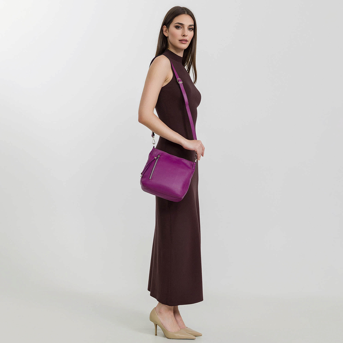 Женская сумка Dr. Koffer из натуральной кожи розовая