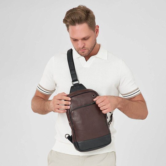 Рюкзак Dr.Koffer из натуральной кожи темно-коричневый