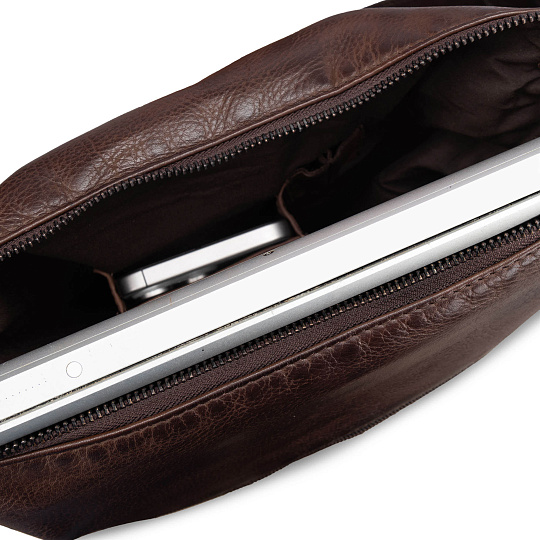 Сумка через плечо Dr.Koffer из натуральной кожи коричневая