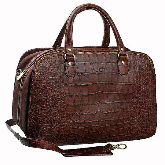 Сумка дорожная Dr.Koffer из натуральной кожи коричневая