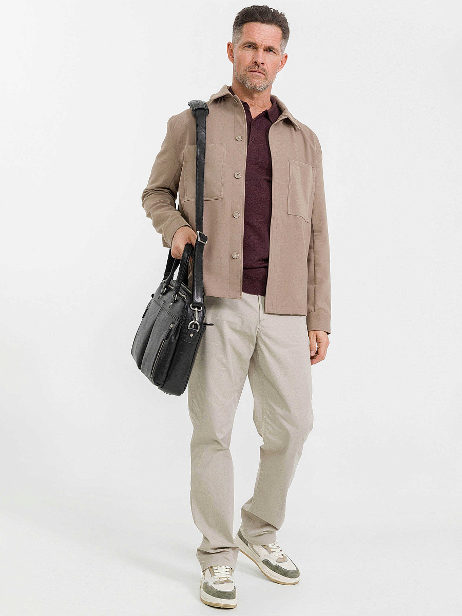 Деловая сумка Dr.Koffer из натуральной кожи черная