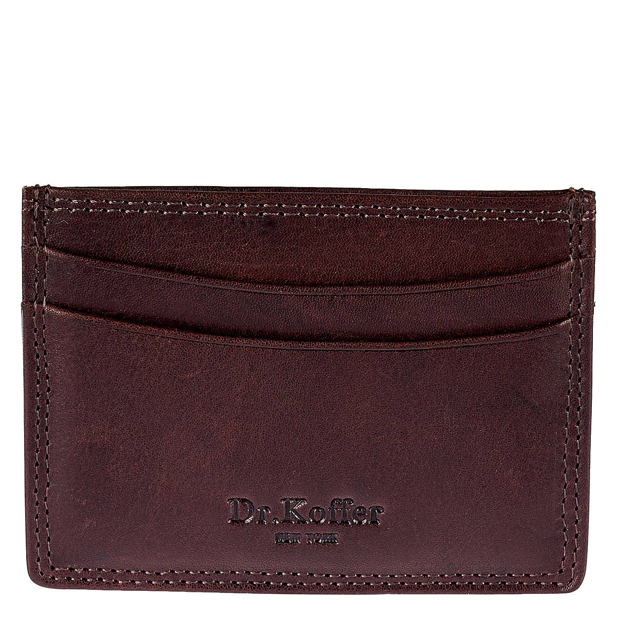 Визитница Dr.Koffer из натуральной кожи темно-коричневая