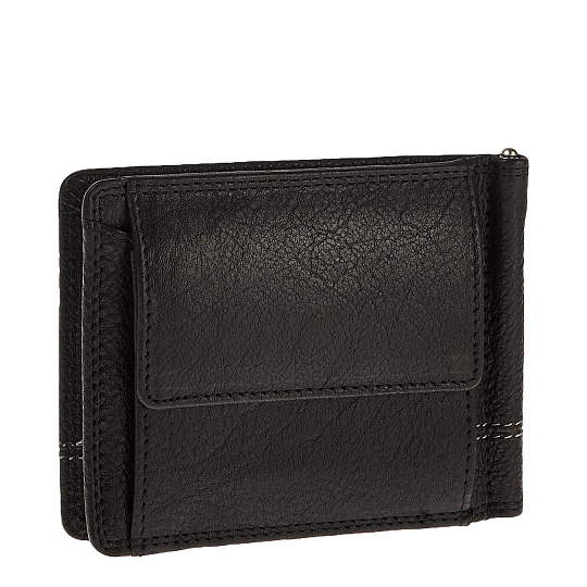 Зажим для денег Dr.Koffer из натуральной кожи черный