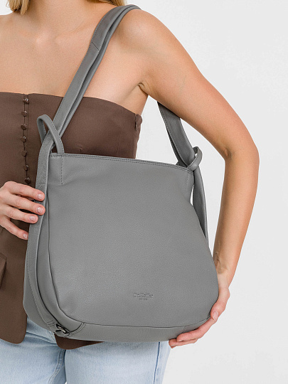 Женская сумка Dr.Koffer из натуральной кожи серая