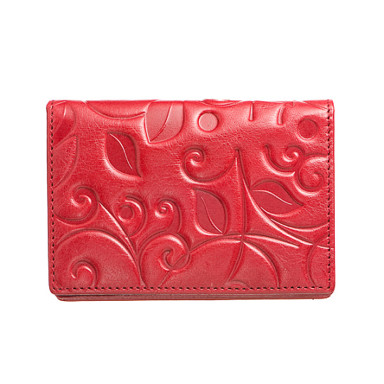 Визитница Dr.Koffer из натуральной кожи бордовая