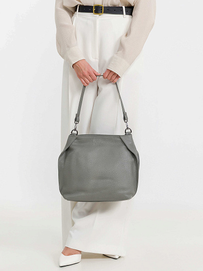 Женская сумка Dr.Koffer из натуральной кожи серая