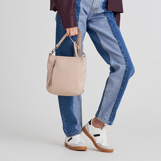 Женская сумка Dr. Koffer из натуральной кожи бежевая