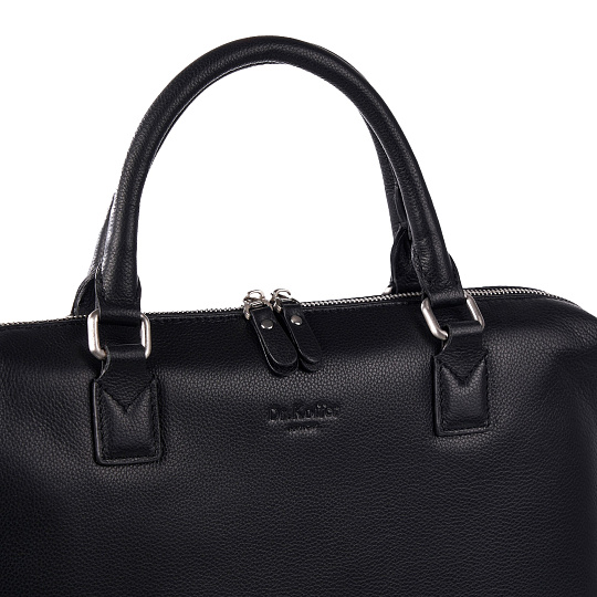 Деловая сумка Dr.Koffer из натуральной кожи черная