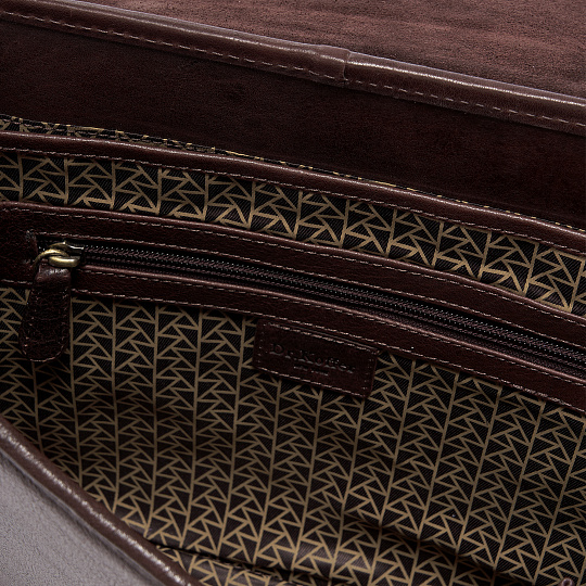 Портфель Dr.Koffer из натуральной кожи темно-коричневый