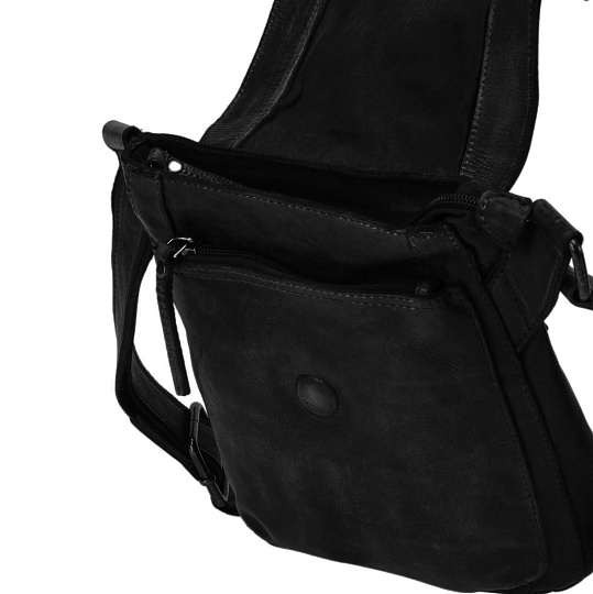 Сумка через плечо Dr.Koffer из натуральной кожи черная