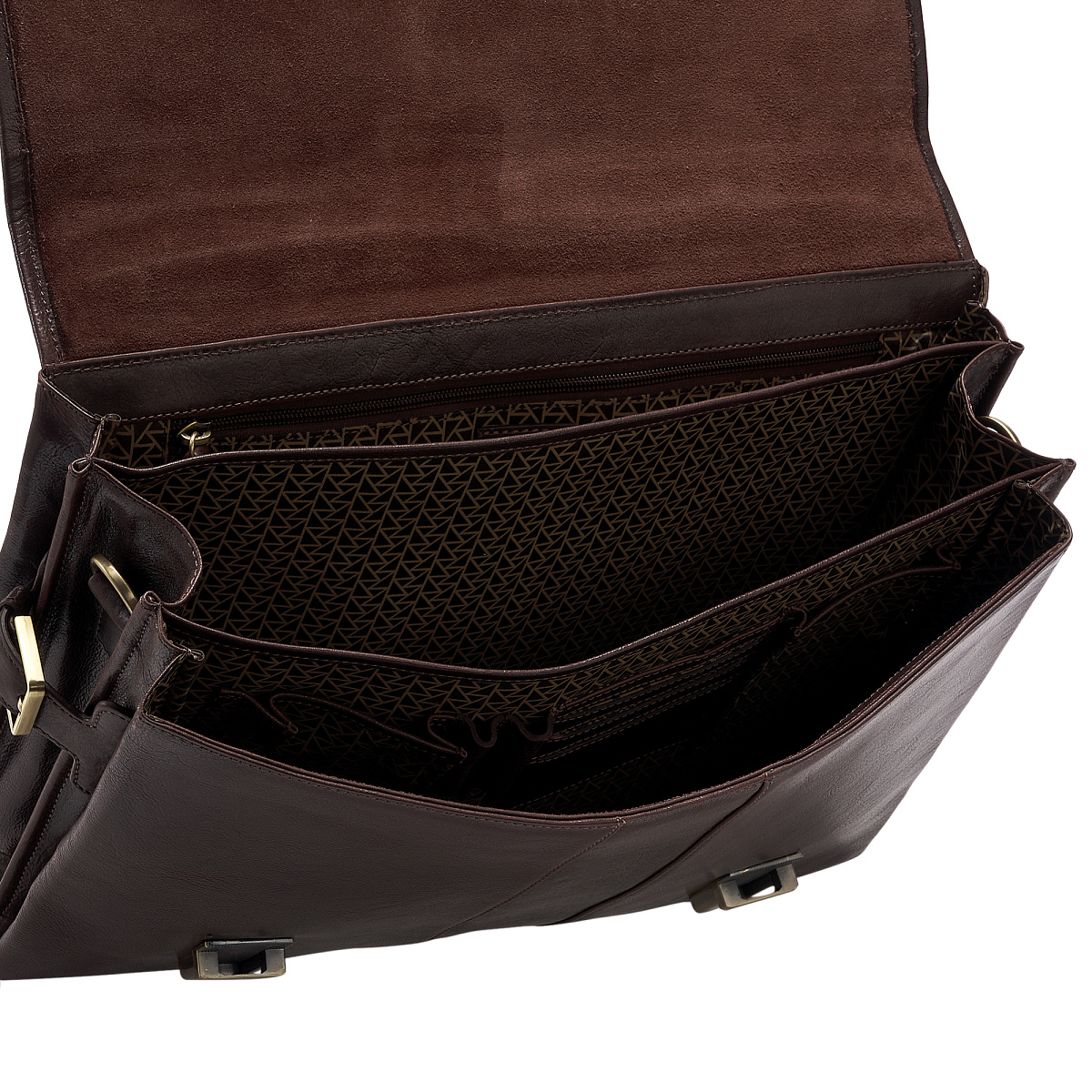Портфель Dr.Koffer из натуральной кожи темно-коричневый