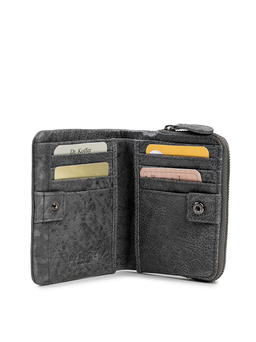 Портмоне Dr.Koffer из натуральной кожи серое
