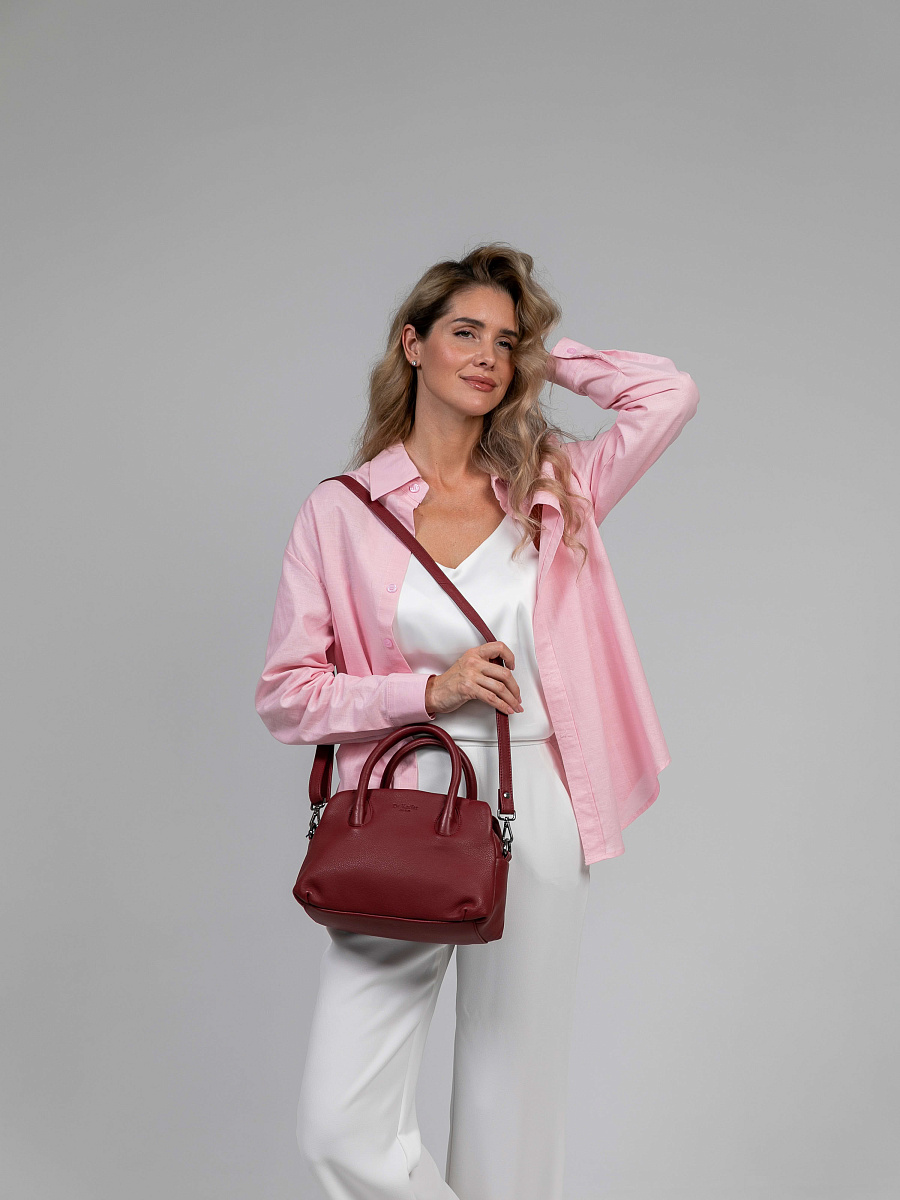 Женская сумка Dr.Koffer из натуральной кожи бордовая