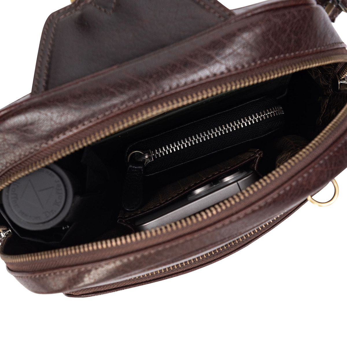 Рюкзак Dr.Koffer из натуральной кожи темно-коричневый