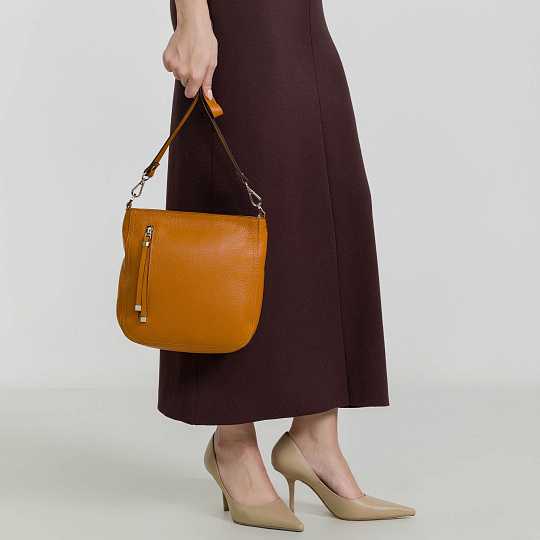 Женская сумка Dr. Koffer из натуральной кожи оранжевая