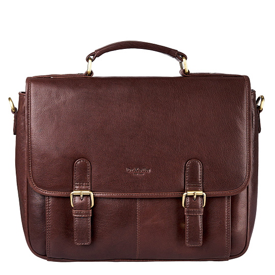 Портфель Dr.Koffer из натуральной кожи темно-коричневый