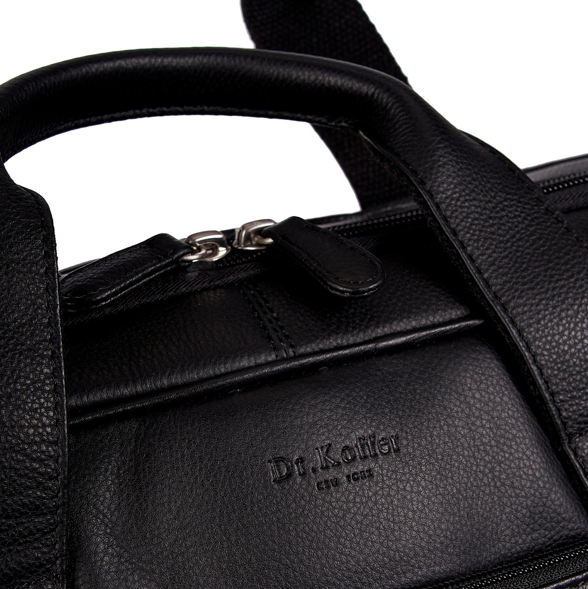 Сумка дорожная Dr.Koffer из натуральной кожи черная