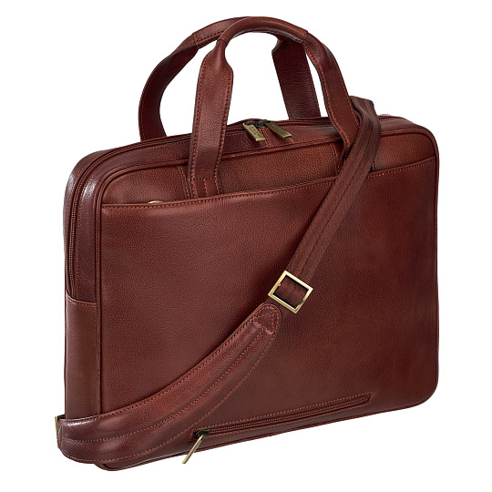 Деловая сумка Dr.Koffer из натуральной кожи коричневая