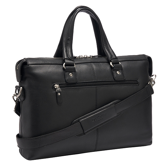 Деловая сумка Dr.Koffer из натуральной кожи черная