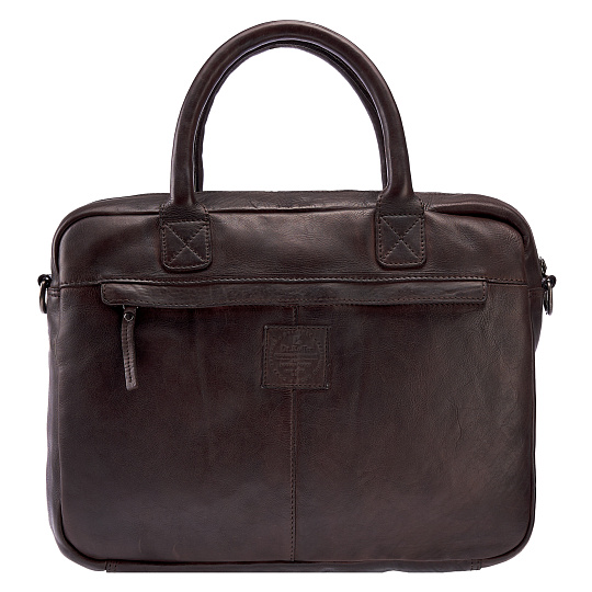 Деловая сумка Dr.Koffer из натуральной кожи темно-коричневая