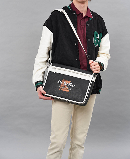 Деловая сумка Dr.Koffer из натуральной кожи черная