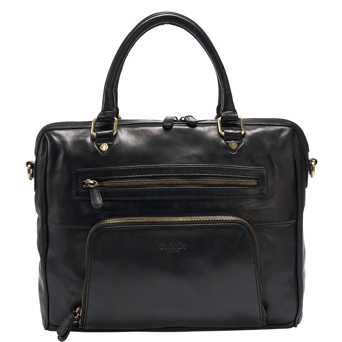 Деловая сумка Dr.Koffer из натуральной кожи черная